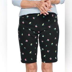 Croft & Barrow Bermuda Shorts Mid Rise Multi Floral Size 16 New